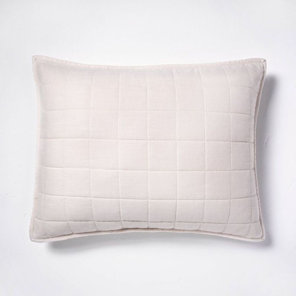 Casaluna - Linen-Blend Pillow Sham Minimalist OEKO-T Natural - Picture 1 of 4
